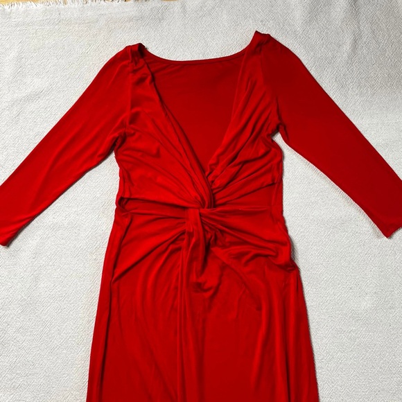 Rachel Pally Henrietta Red Jersey Cutout Twist Knot Maxi Dress XS - Picture 4 of 6
